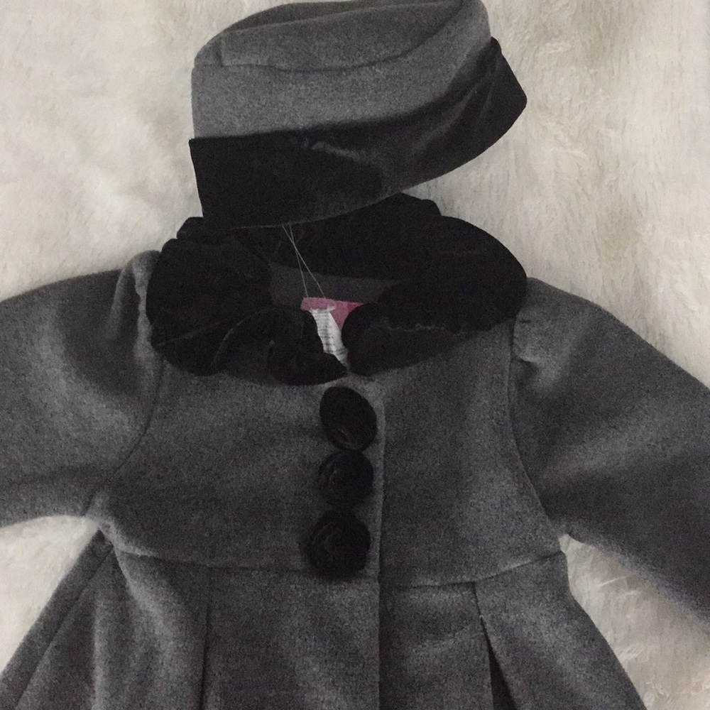 Good Lad dark grey fleece coat with hat